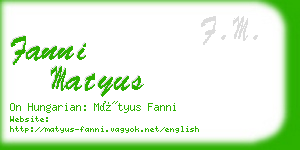 fanni matyus business card